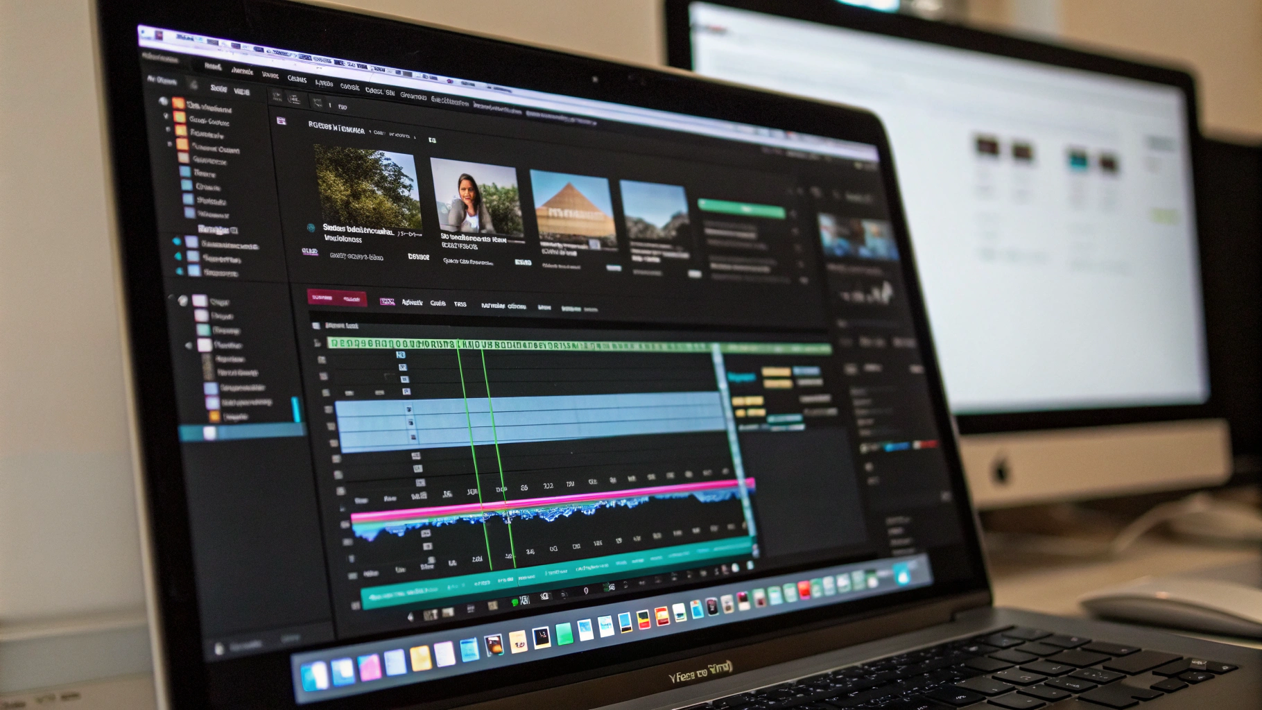 Video editing software showing VFX layers